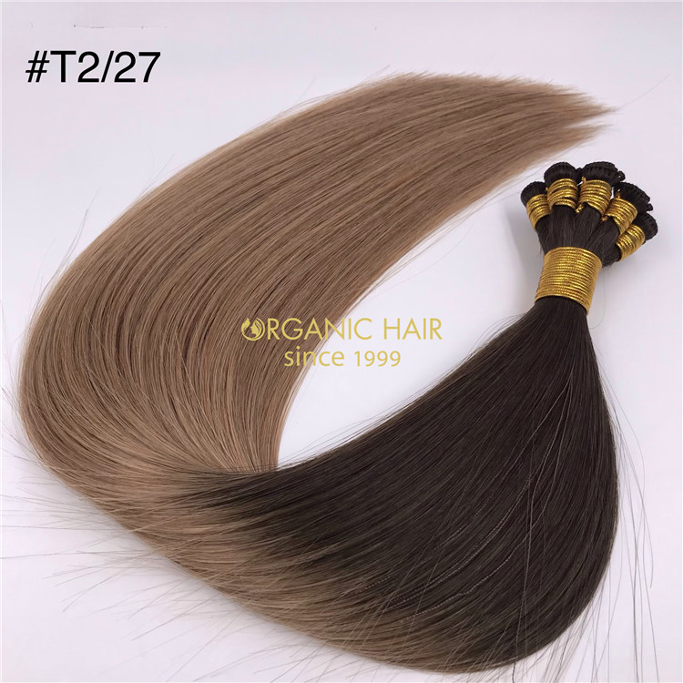 Wholesale ombre color #T2/27 hand tied wefts X333